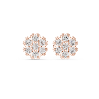 Cluster Diamond Earrings | Premium Gold Finish | Classic Floral Design With Modern Brilliance