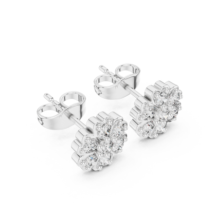 Cluster Diamond Earrings | Premium Gold Finish | Classic Floral Design With Modern Brilliance