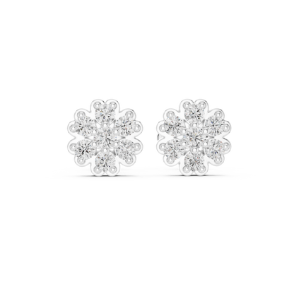 Cluster Diamond Earrings | Premium Gold Finish | Classic Floral Design With Modern Brilliance