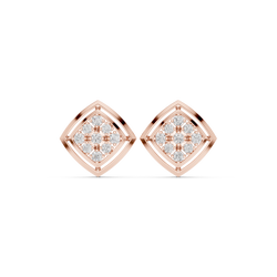 Spectrum Beam Diamond Studs | Multi-Frame Gold Earrings | Trendy Rare Minimalist Style