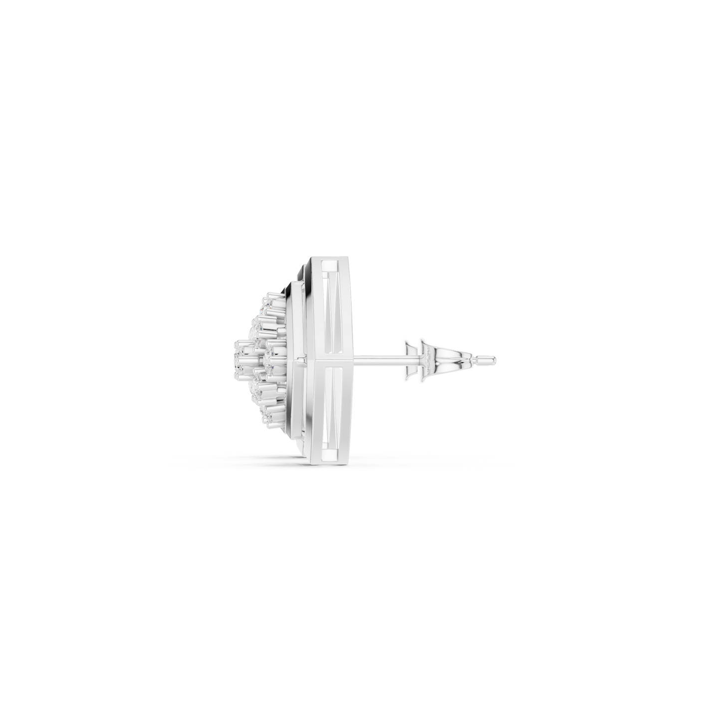 Spectrum Beam Diamond Studs | Multi-Frame Gold Earrings | Trendy Rare Minimalist Style