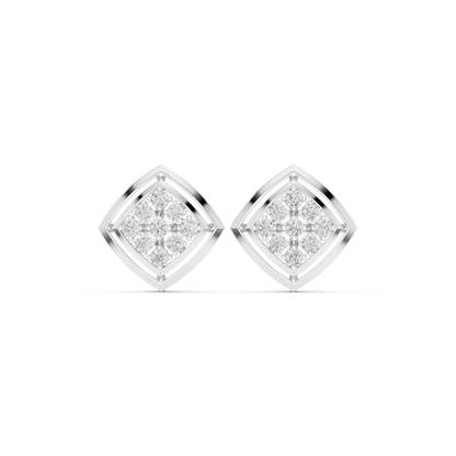 Spectrum Beam Diamond Studs | Multi-Frame Gold Earrings | Trendy Rare Minimalist Style