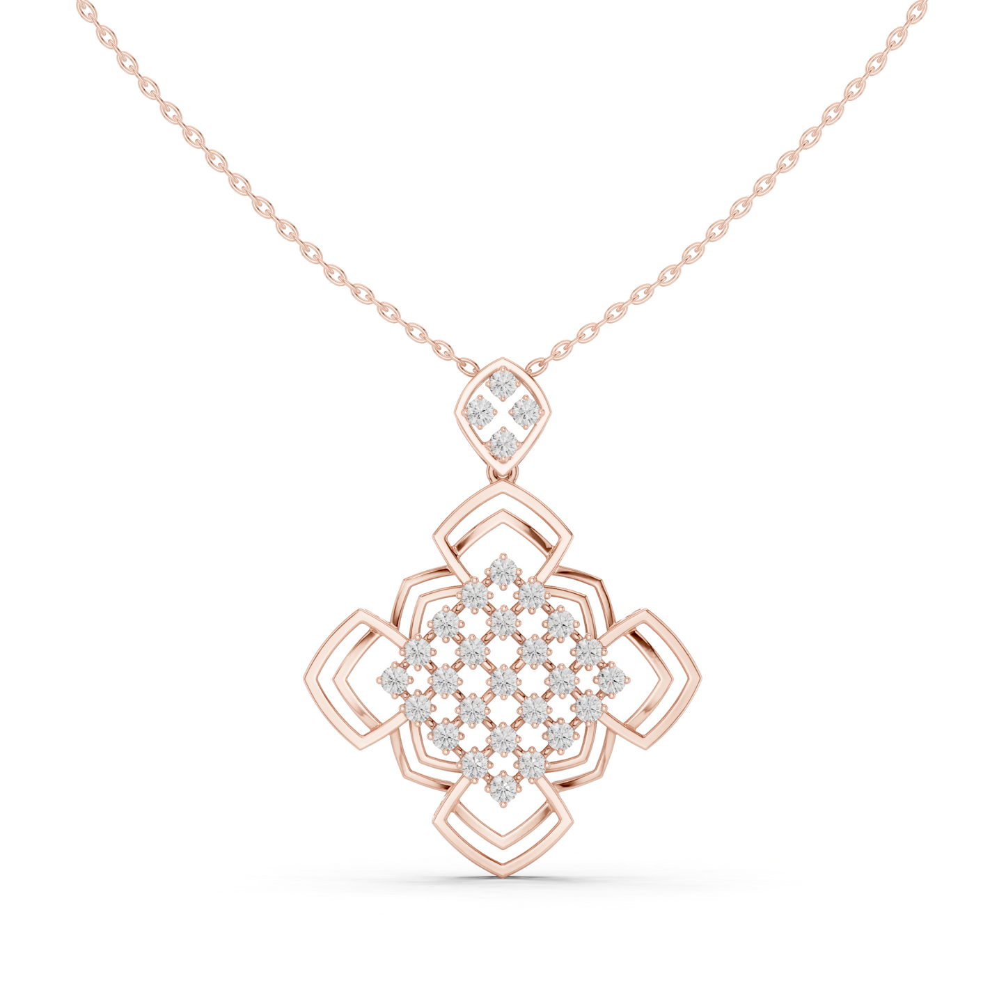 Lotus Geometry Diamond Pendant • Designer Piece • Signature Design Piece • Timeless Artistic Style
