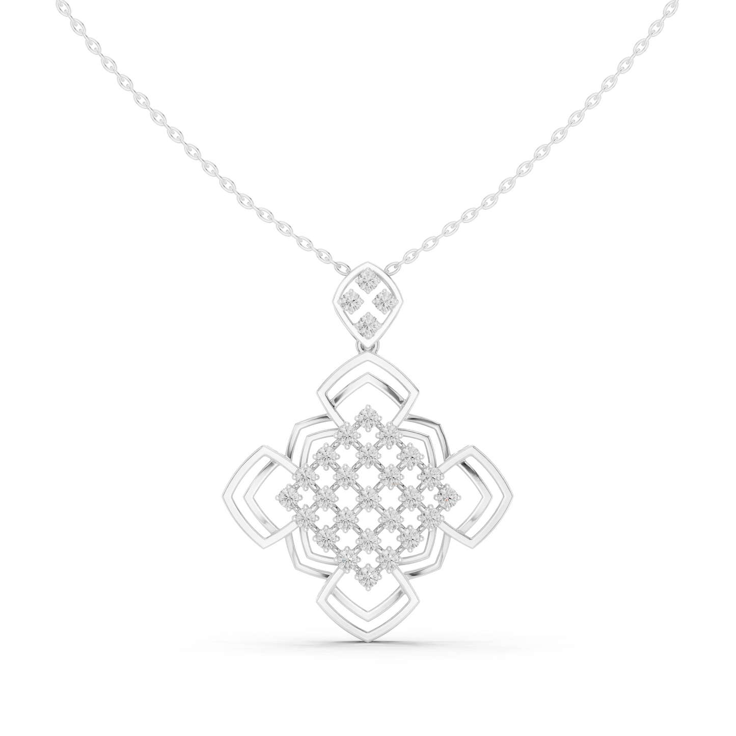Lotus Geometry Diamond Pendant • Designer Piece • Signature Design Piece • Timeless Artistic Style