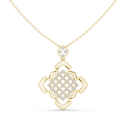 Lotus Geometry Diamond Pendant • Designer Piece • Signature Design Piece • Timeless Artistic Style