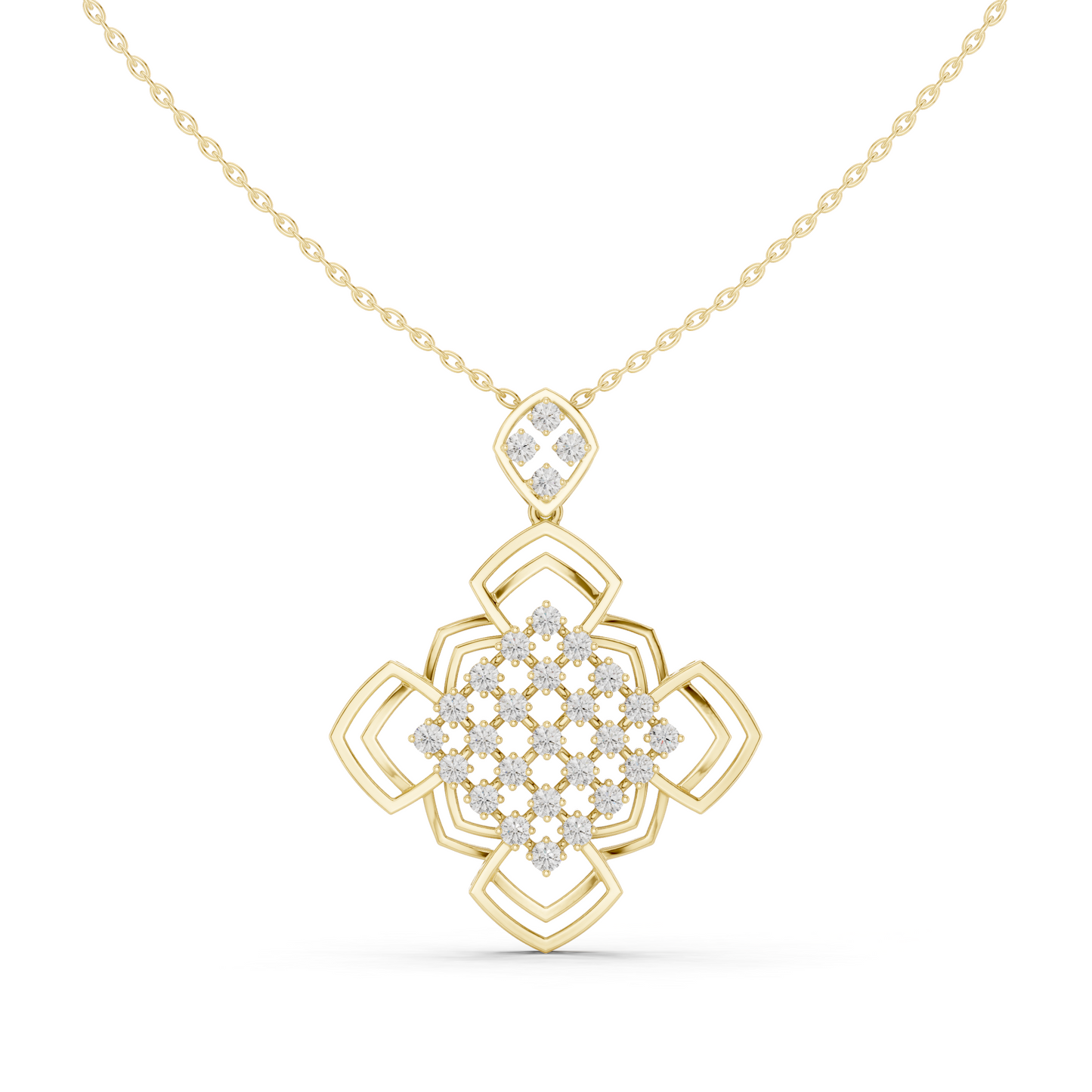 Museum-Style Rare Used Diamond Pendant Combo With Precision Geometry And Luxury Appeal
