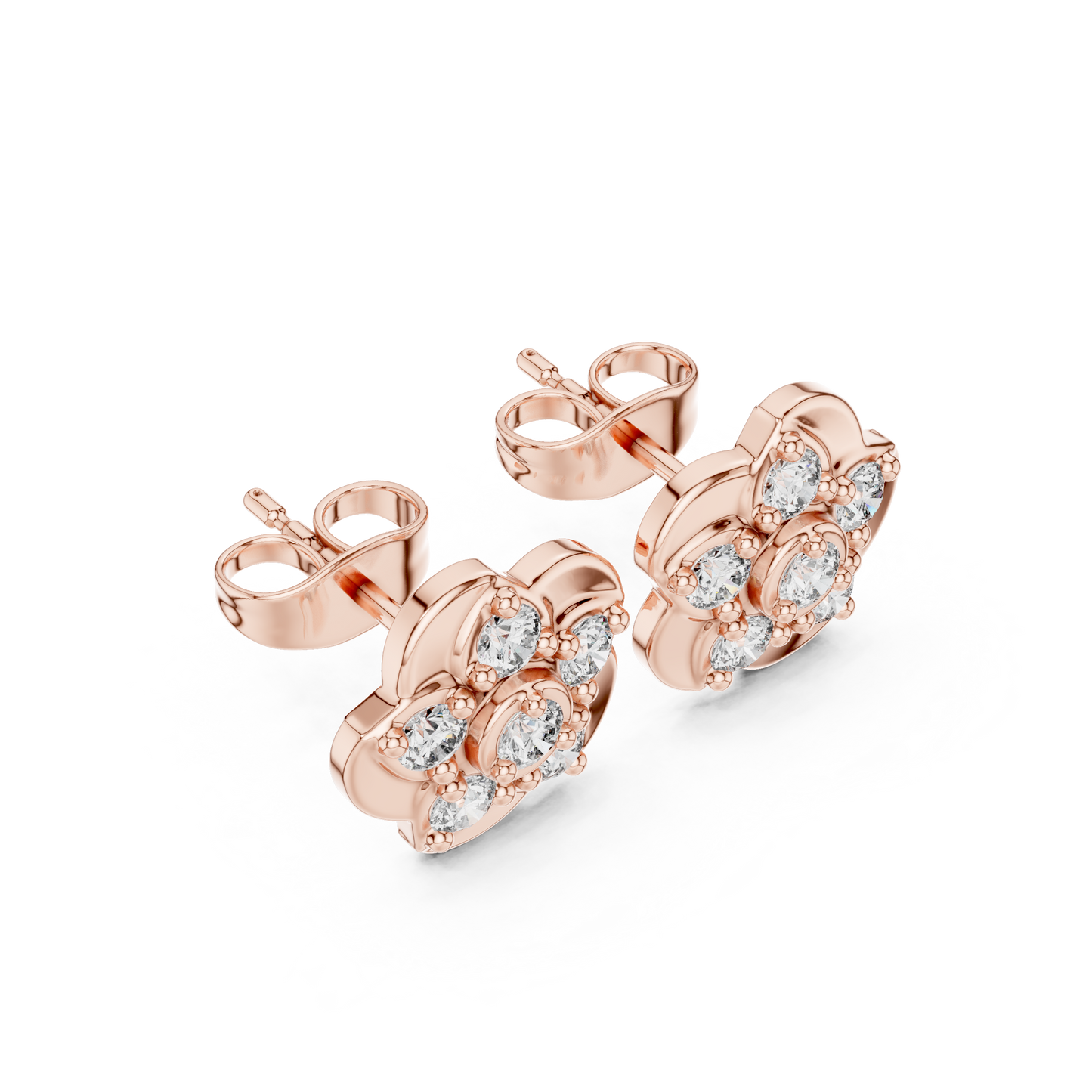 Opulent Bloom Diamonds | Signature Floral Studs | Fine Gold Earrings For Modern Royalty