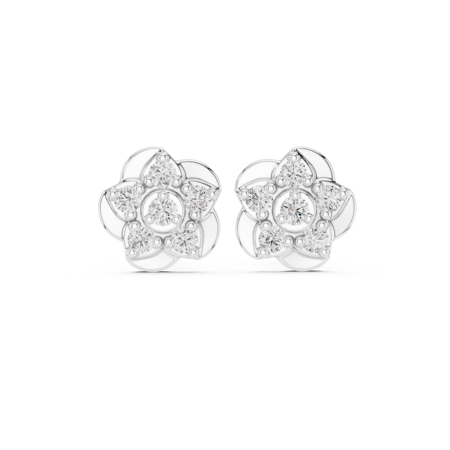 Opulent Bloom Diamonds | Signature Floral Studs | Fine Gold Earrings For Modern Royalty