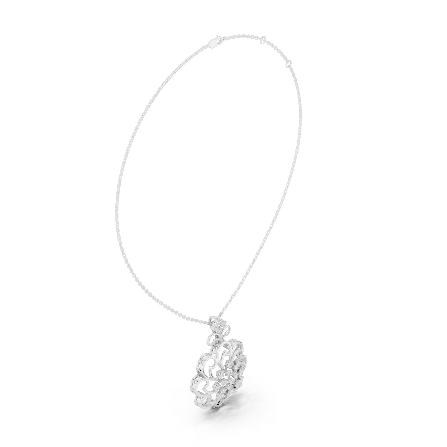 Classic Flower Diamond Pendant • Handcrafted Filigree • Special Occasion Jewelry