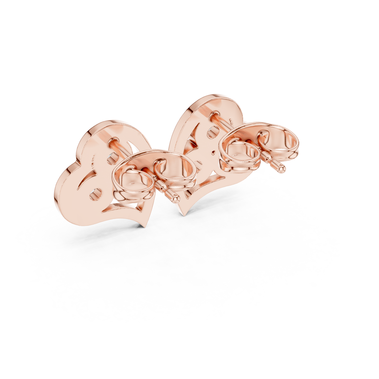 Heart Shaped Diamond Studs | Modern Bridal Elegance | Luxury Minimal 925 Sterling Silver Earrings