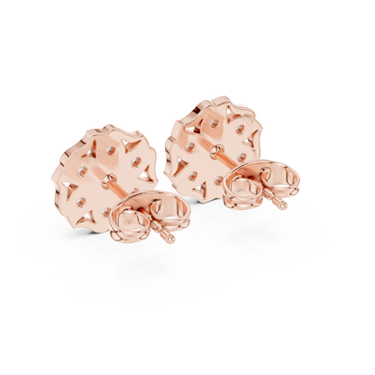 Floral Diamond Stud Earrings | Classic Beauty Luxury Finish | Fine Jewelry Created For Sophisticated Style