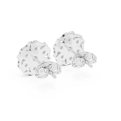 Floral Diamond Stud Earrings | Classic Beauty Luxury Finish | Fine Jewelry Created For Sophisticated Style