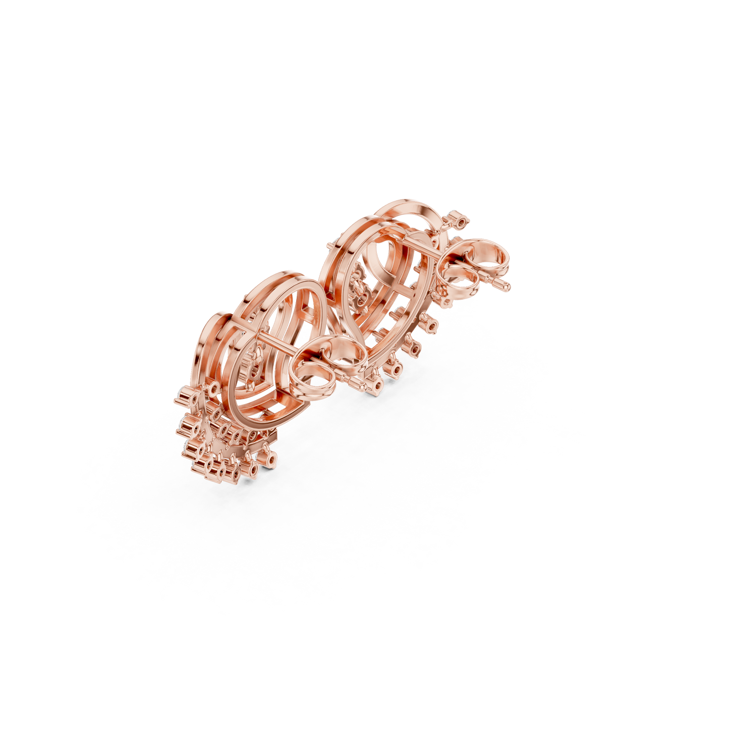 Infinity Heart Aura Diamond Earrings – 3D Spiral Luxury Studs for Everyday Elegance