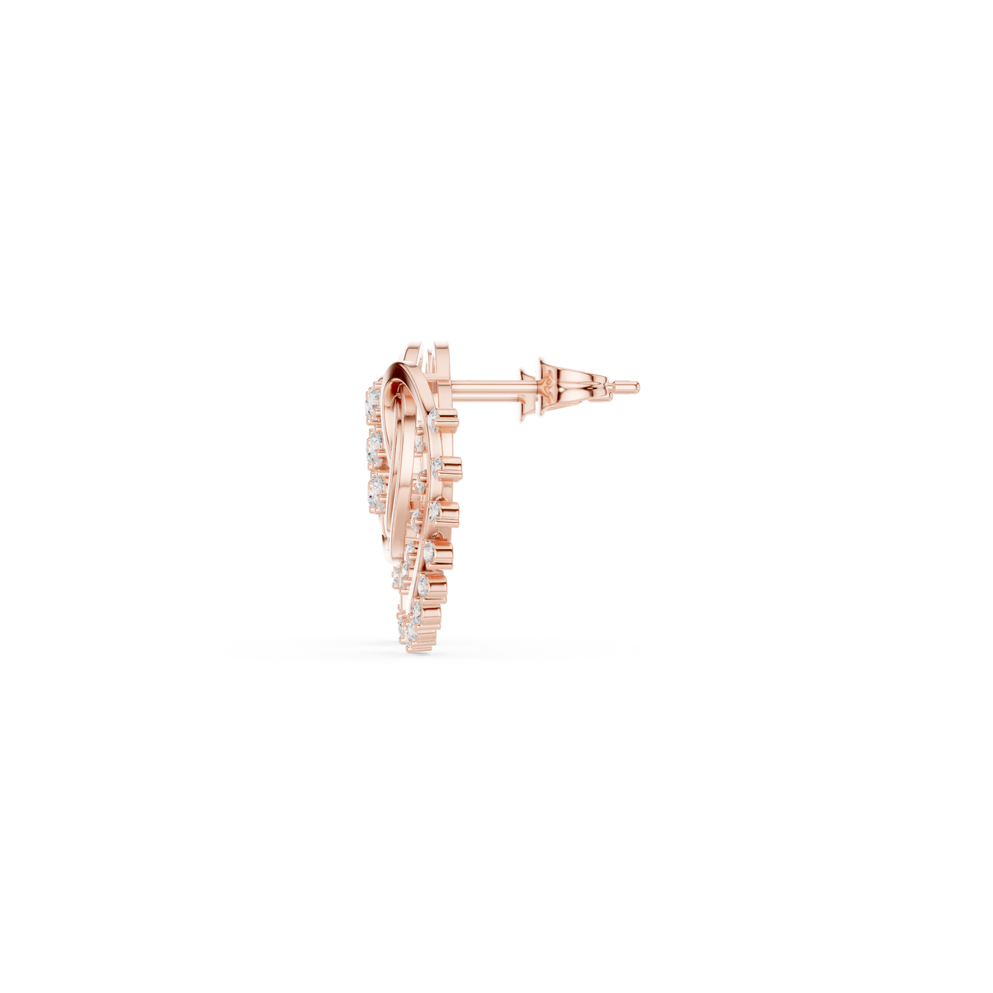 Infinity Heart Aura Diamond Earrings – 3D Spiral Luxury Studs for Everyday Elegance