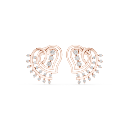 Infinity Heart Aura Diamond Earrings – 3D Spiral Luxury Studs for Everyday Elegance
