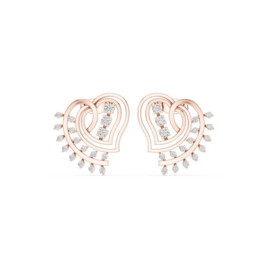 Infinity Heart Aura Diamond Earrings – 3D Spiral Luxury Studs for Everyday Elegance
