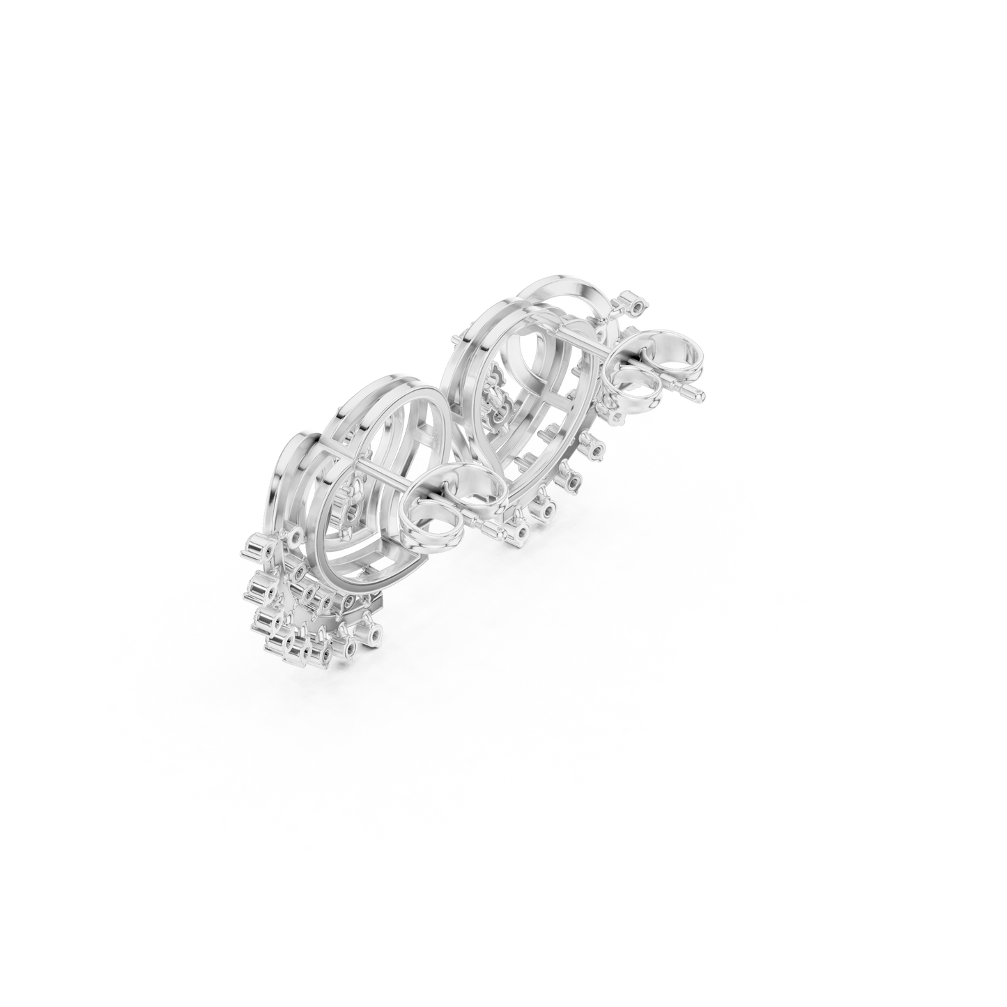 Infinity Heart Aura Diamond Earrings – 3D Spiral Luxury Studs for Everyday Elegance