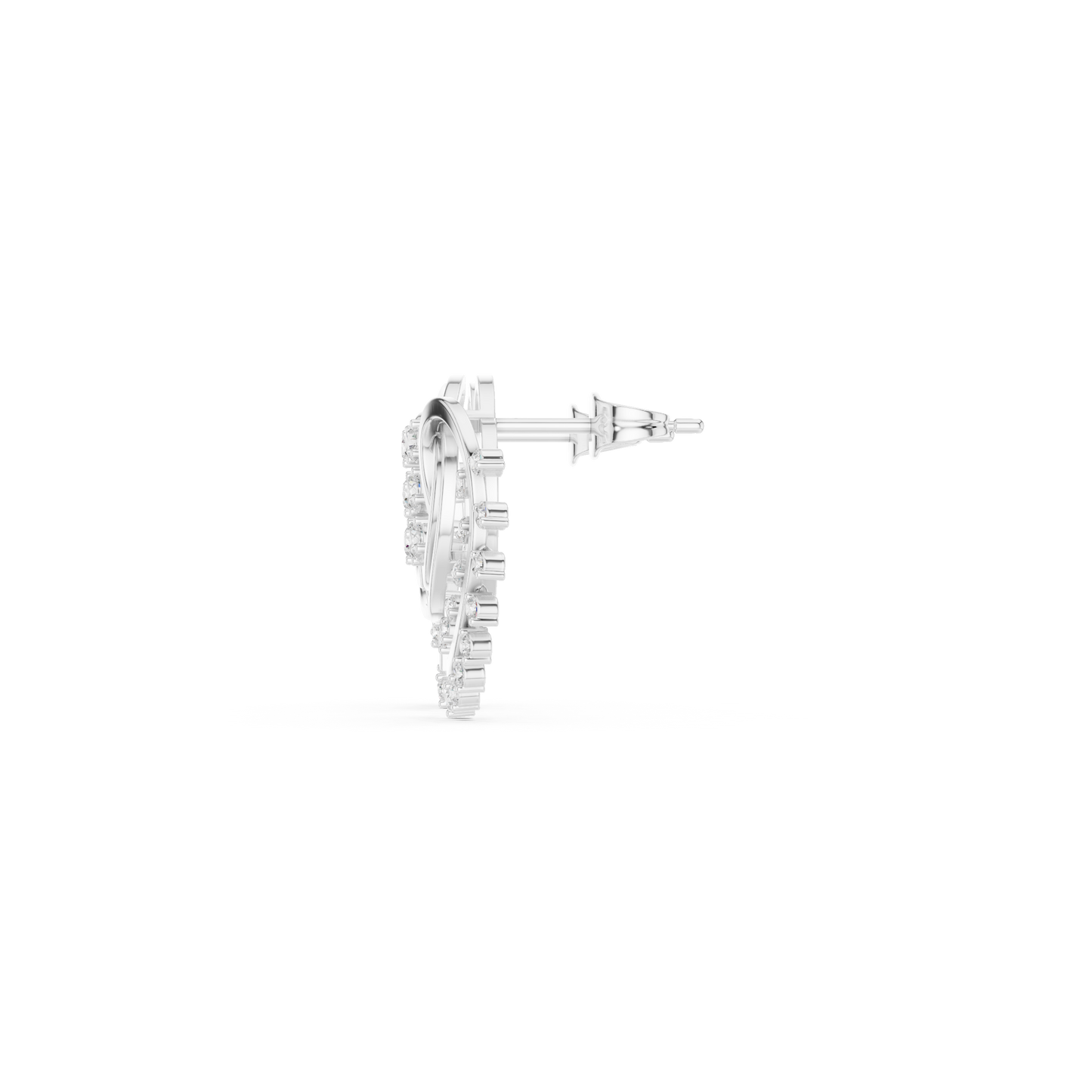 Infinity Heart Aura Diamond Earrings – 3D Spiral Luxury Studs for Everyday Elegance