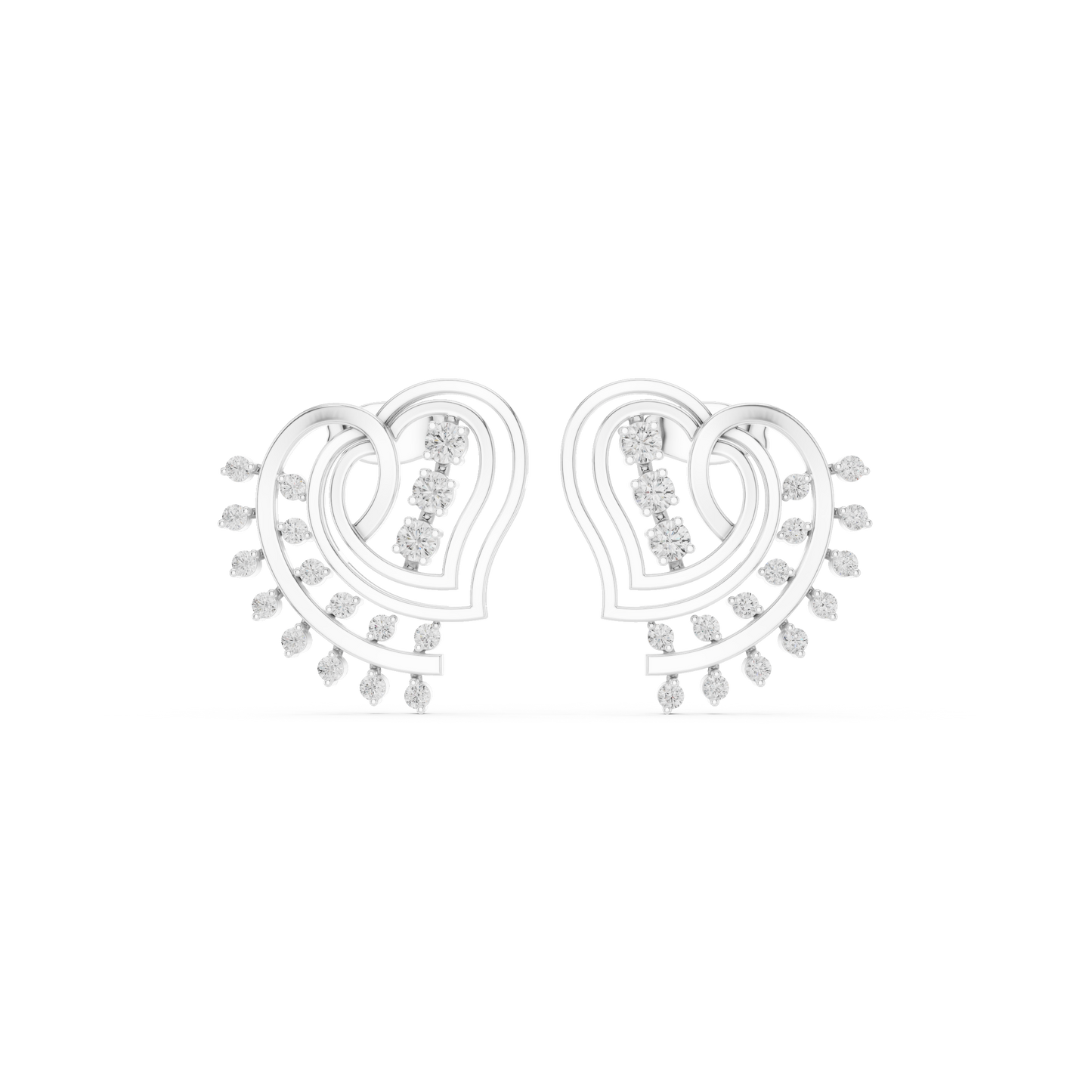 Infinity Heart Aura Diamond Earrings – 3D Spiral Luxury Studs for Everyday Elegance