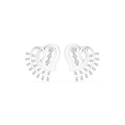Infinity Heart Aura Diamond Earrings – 3D Spiral Luxury Studs for Everyday Elegance