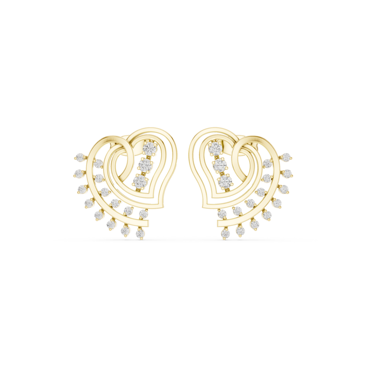 Infinity Heart Aura Diamond Earrings – 3D Spiral Luxury Studs for Everyday Elegance