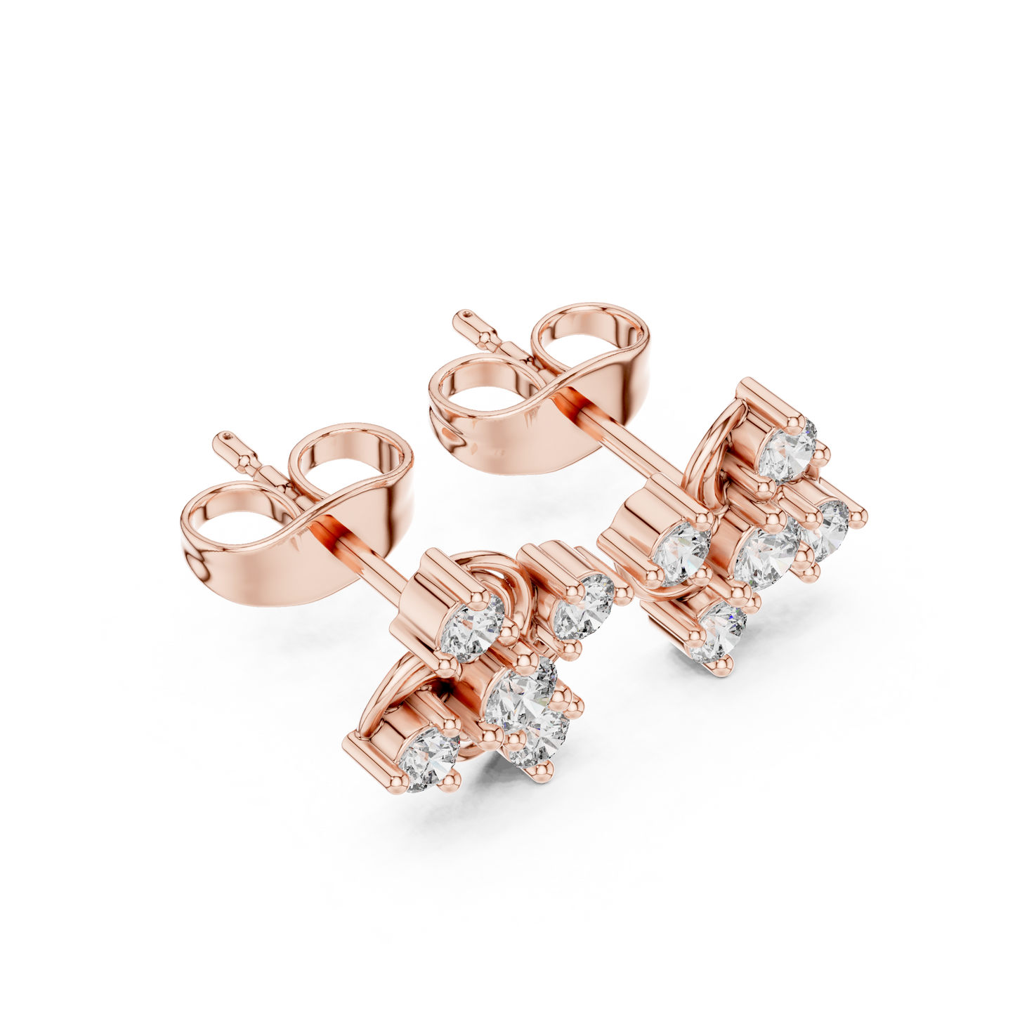 Velvet Radiance Diamond Earrings | Premium Floral Swirl Setting | Soft Brilliance With Powerful Presence