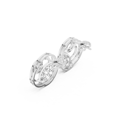 Cosmic Echo Spiral Studs • Diamond Cluster Orbit Earrings • Unique Sculptural Luxury Jewelry