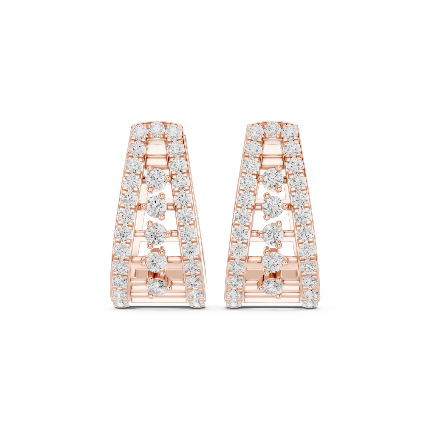 Polaris Taper-Diamond Huggie Hoops | Sculpted Luxe Gold | Ultra Sparkle Modern Earrings