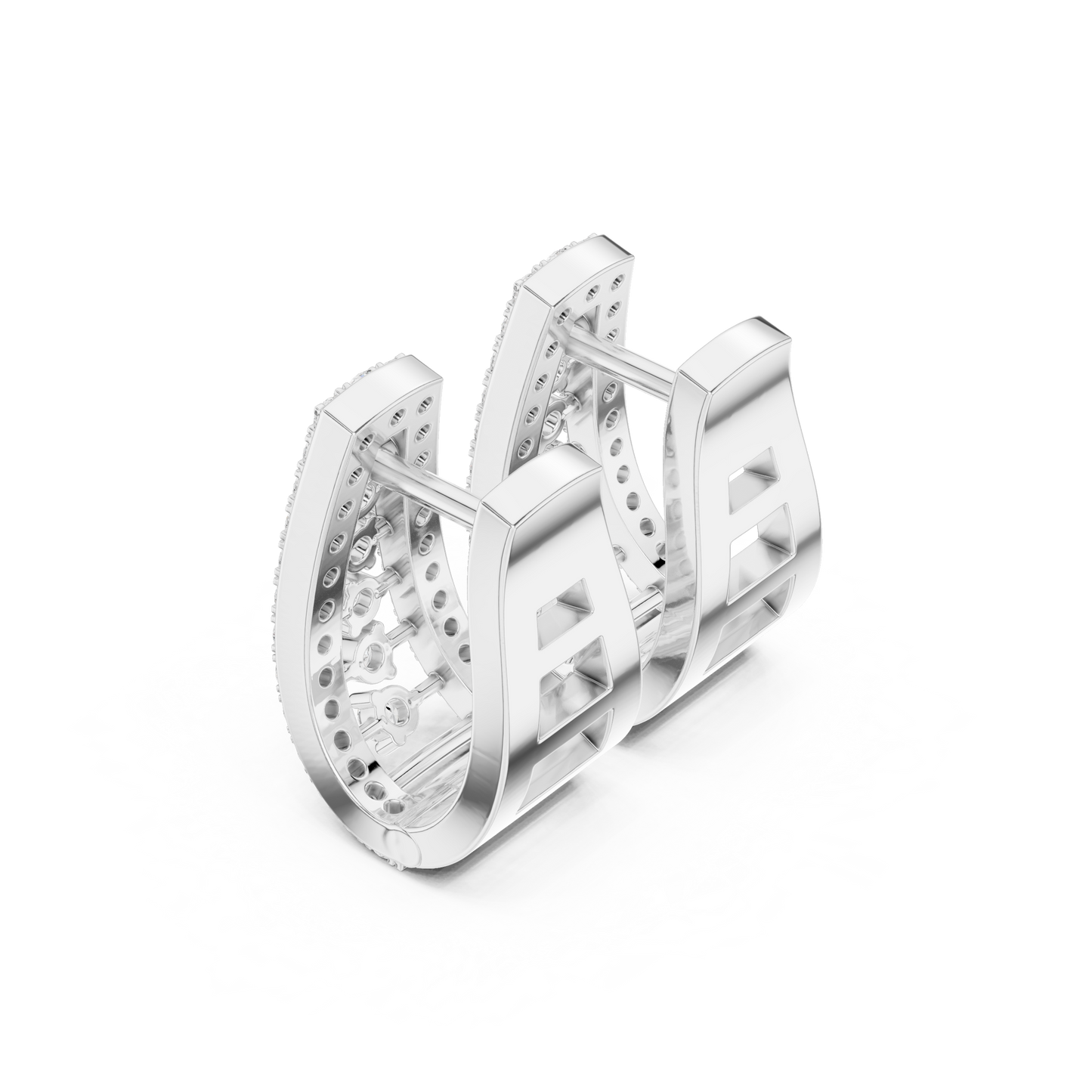 Polaris Taper-Diamond Huggie Hoops | Sculpted Luxe Gold | Ultra Sparkle Modern Earrings