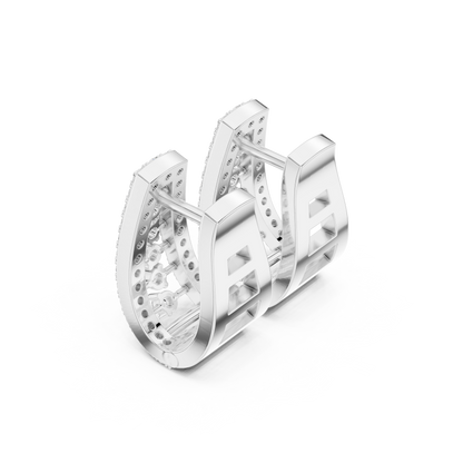 Polaris Taper-Diamond Huggie Hoops | Sculpted Luxe Gold | Ultra Sparkle Modern Earrings