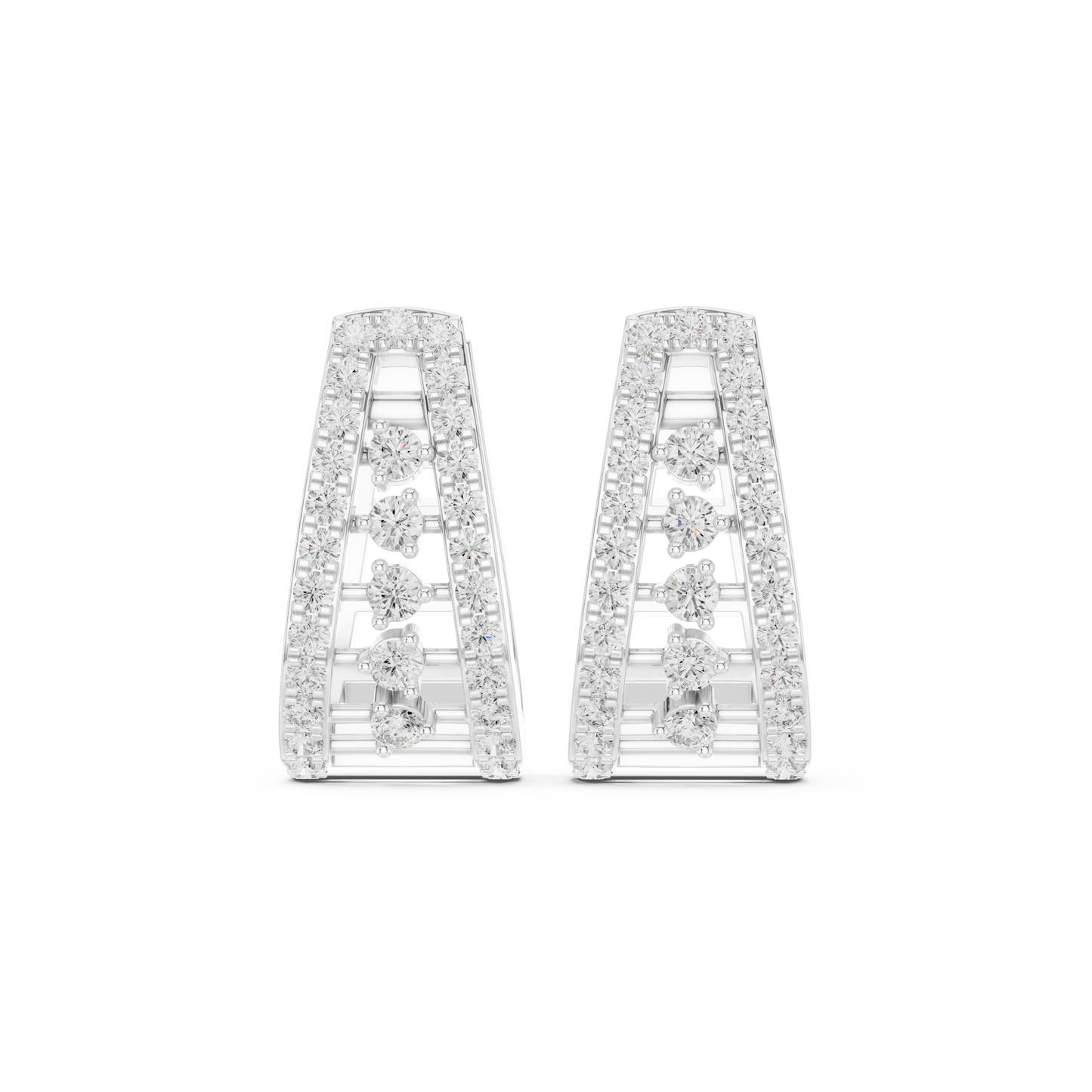 Polaris Taper-Diamond Huggie Hoops | Sculpted Luxe Gold | Ultra Sparkle Modern Earrings