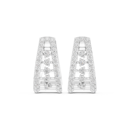 Polaris Taper-Diamond Huggie Hoops | Sculpted Luxe Gold | Ultra Sparkle Modern Earrings