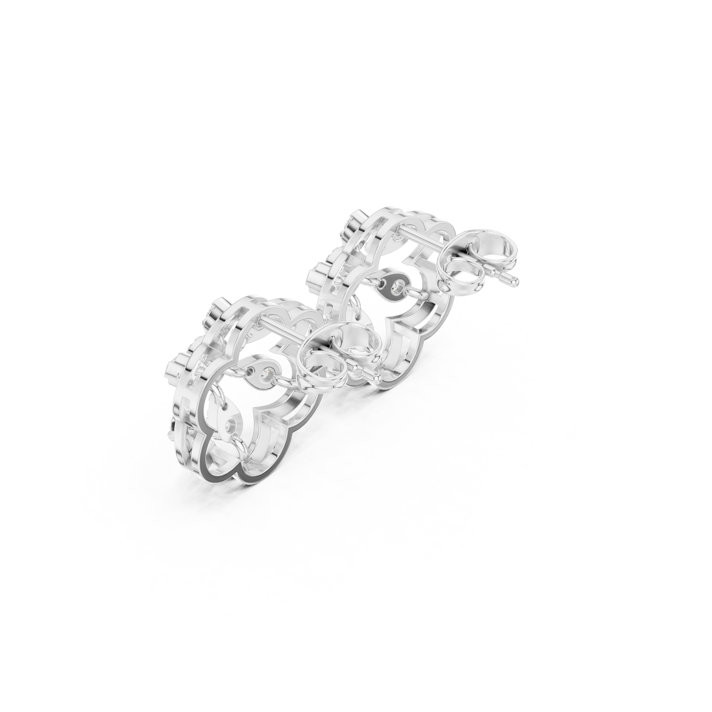 Gilded Petal Fusion Studs — Interlocked Floral Diamond Spark Earrings (Designer Exclusive)