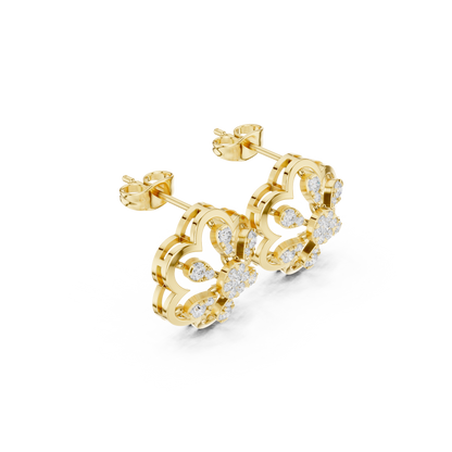 Gilded Petal Fusion Studs — Interlocked Floral Diamond Spark Earrings (Designer Exclusive)