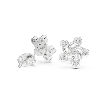 Imperial Halo Diamond Studs | Premium Gold Sculpted Art | Rare Elegant Contemporary Statement Earrings