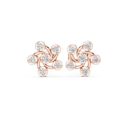Imperial Halo Diamond Studs | Premium Gold Sculpted Art | Rare Elegant Contemporary Statement Earrings