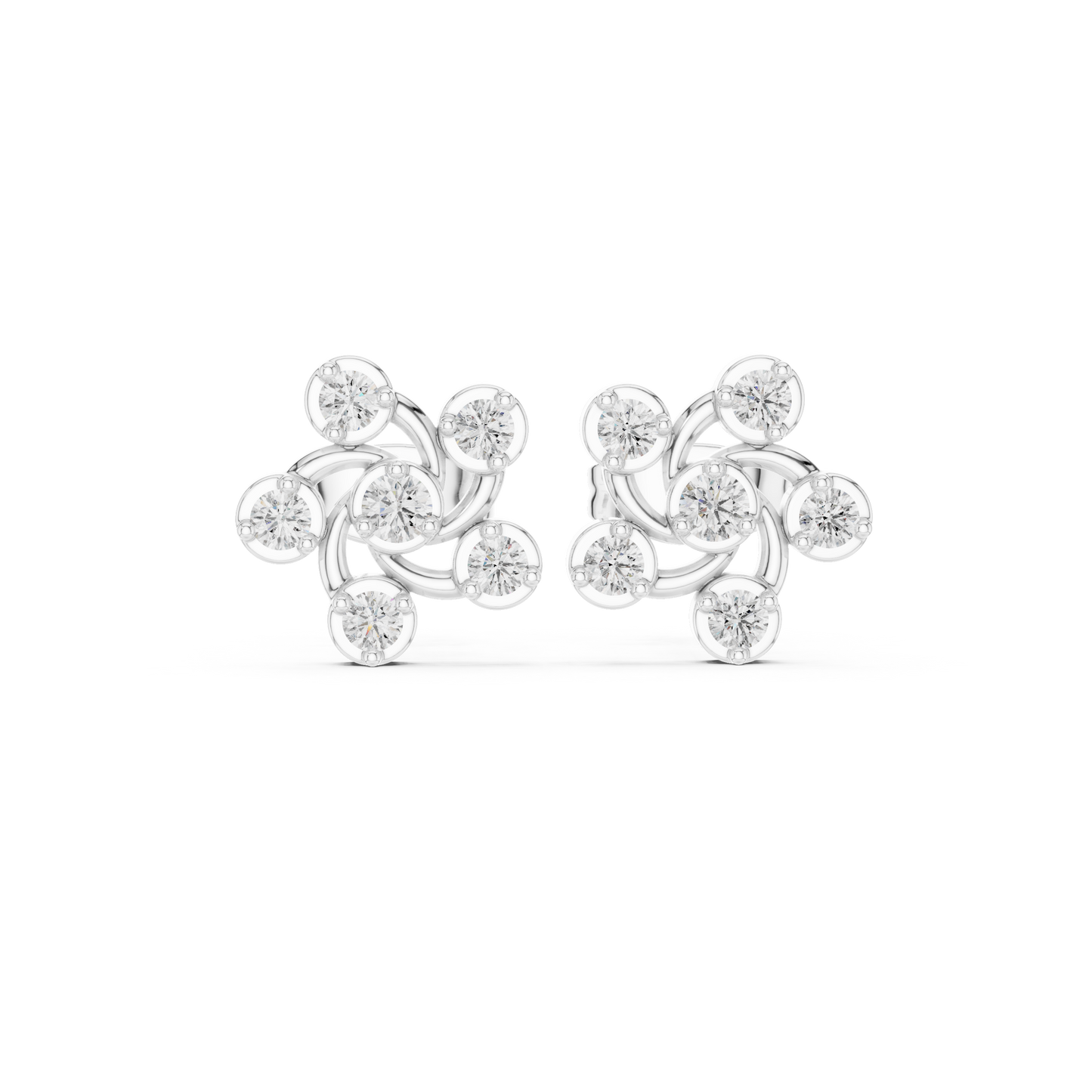 Imperial Halo Diamond Studs | Premium Gold Sculpted Art | Rare Elegant Contemporary Statement Earrings