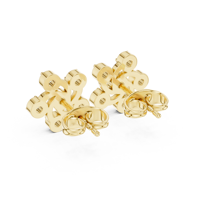 Imperial Halo Diamond Studs | Premium Gold Sculpted Art | Rare Elegant Contemporary Statement Earrings