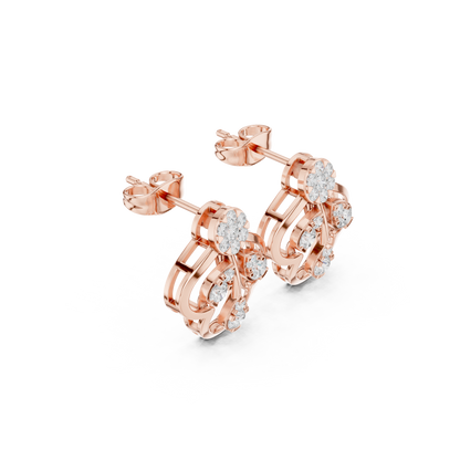 Pristine Helix Clover Studs — Multi-Loop Diamond Petal Architecture - Gift For Her