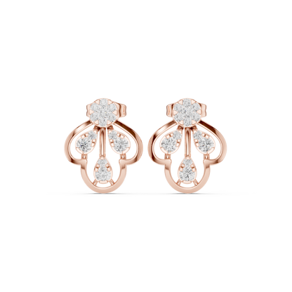 Pristine Helix Clover Studs — Multi-Loop Diamond Petal Architecture - Gift For Her