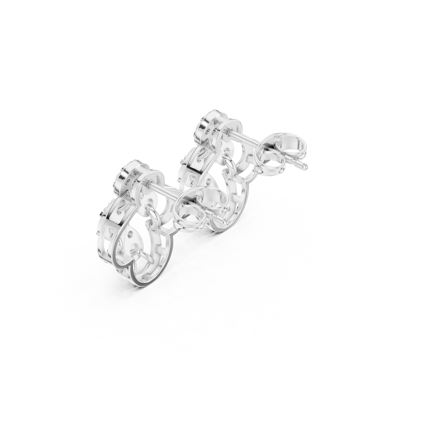 Pristine Helix Clover Studs — Multi-Loop Diamond Petal Architecture - Gift For Her