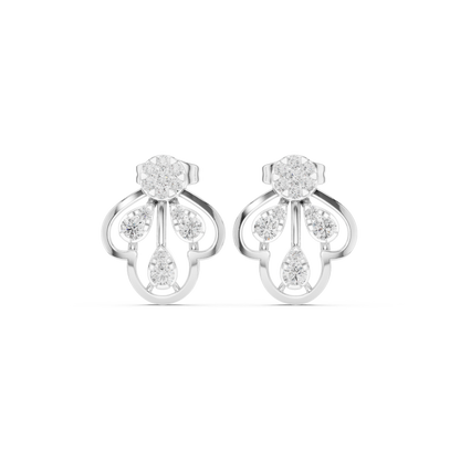 Pristine Helix Clover Studs — Multi-Loop Diamond Petal Architecture - Gift For Her