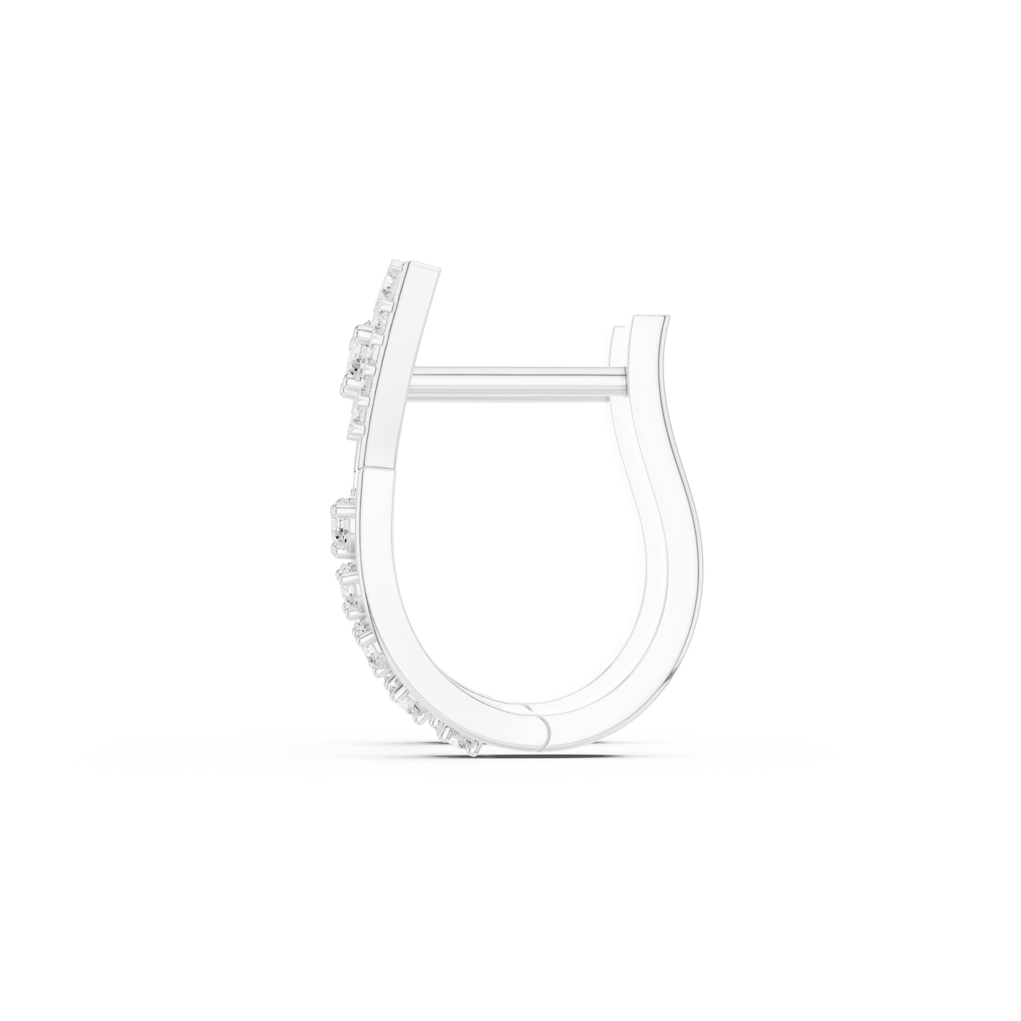 Tri-Contour Diamond Earrings · Defined Gold Hoops · Art-Inspired Geometry - Futuristic Fine Jewelry