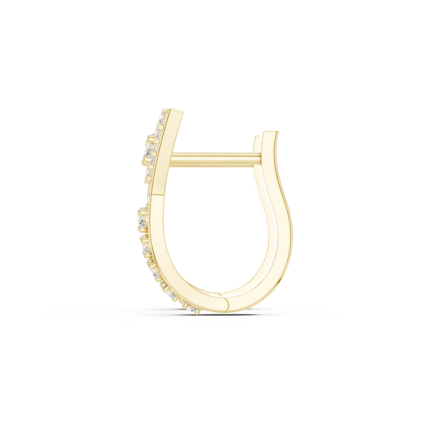 Tri-Contour Diamond Earrings · Defined Gold Hoops · Art-Inspired Geometry - Futuristic Fine Jewelry