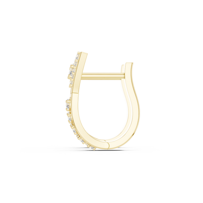 Tri-Contour Diamond Earrings · Defined Gold Hoops · Art-Inspired Geometry - Futuristic Fine Jewelry