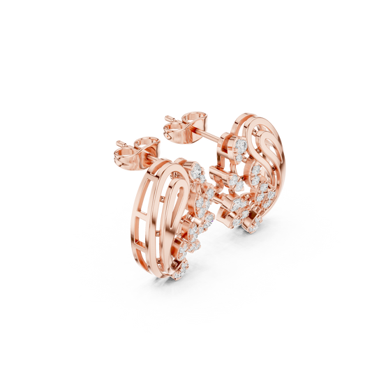 Eon Wave Quantum-Carved Diamond Loops — Celestial Torque Illumination - Engagement Gift For Her