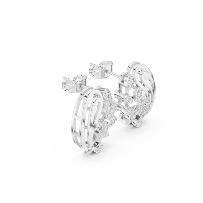 Eon Wave Quantum-Carved Diamond Loops — Celestial Torque Illumination - Engagement Gift For Her