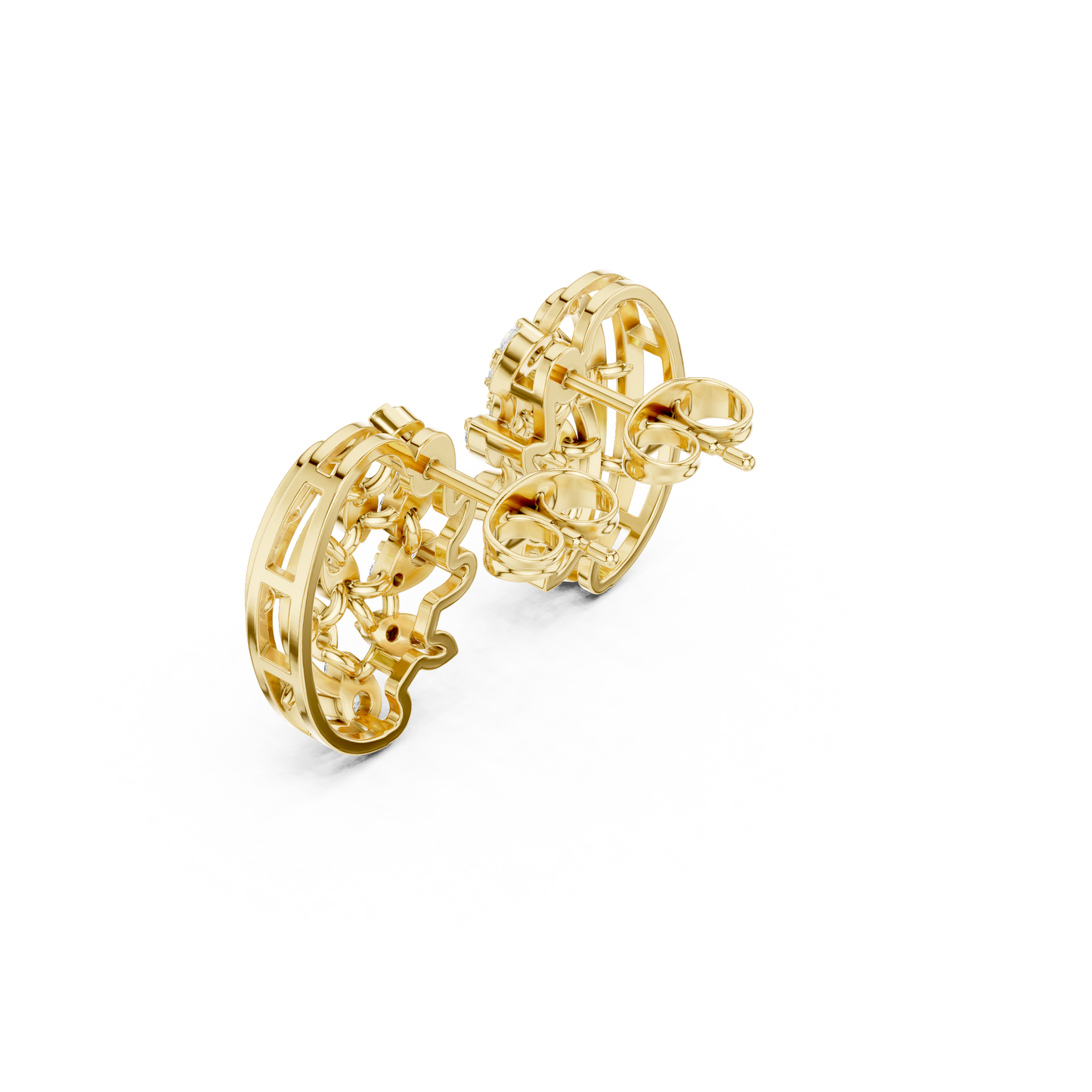 Eon Wave Quantum-Carved Diamond Loops — Celestial Torque Illumination - Engagement Gift For Her