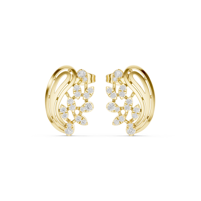 Eon Wave Quantum-Carved Diamond Loops — Celestial Torque Illumination - Engagement Gift For Her