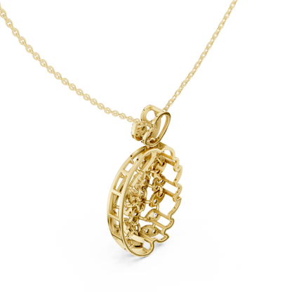Exquisite diamond gold pendant - Elite handcrafted brilliance - Made to command attention everywhere - Where craftsmanship meets pure opulence